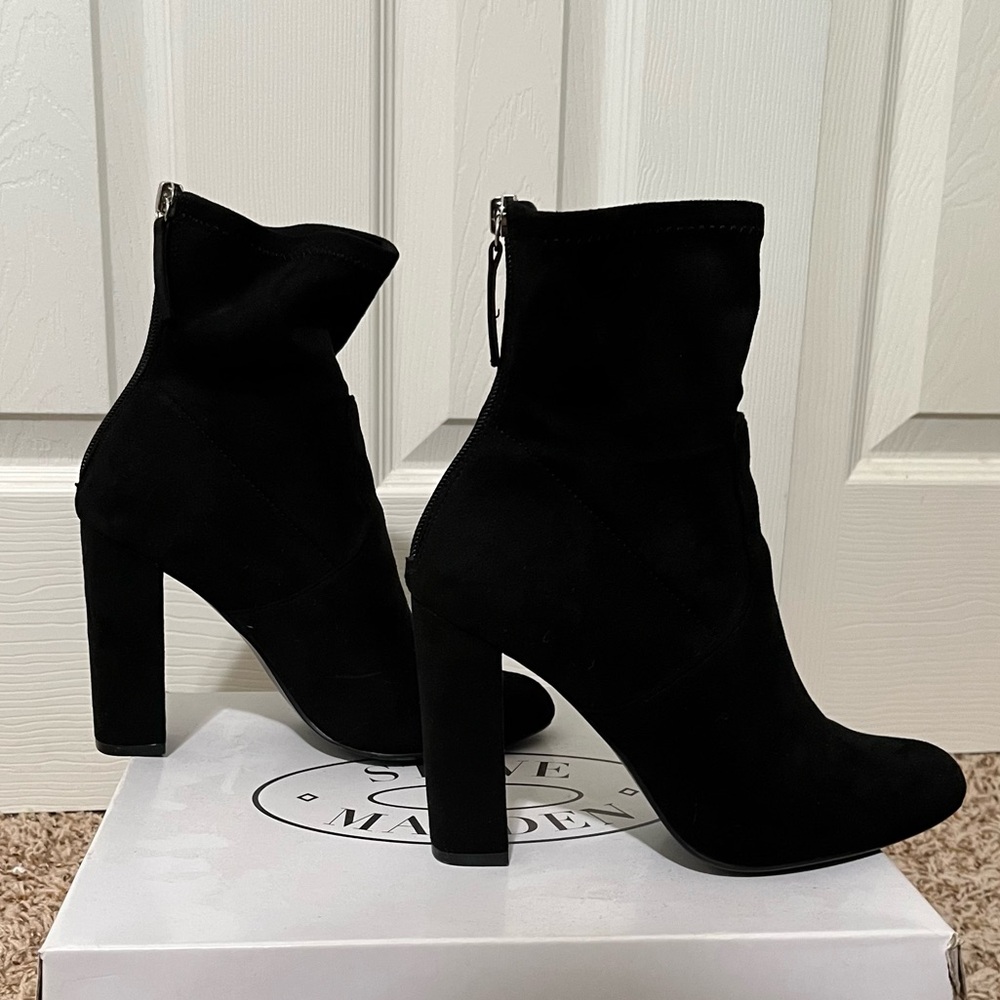 Steve Madden Black Suede Ankle Boots